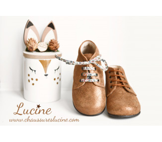Chaussures confortables en cuir à lacets pour fille