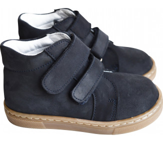 Chaussures garçon souples SCRATCH Achille - nubuck bleu marine