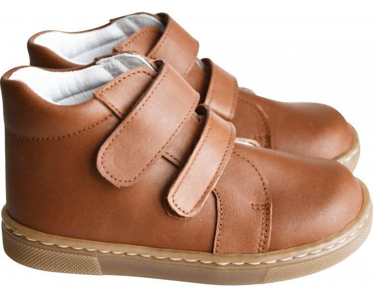 Chaussures garçon souples SCRATCH Achille - cuir CAMEL