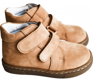 Chaussures garçon souples SCRATCH Achille - nubuck camel clair