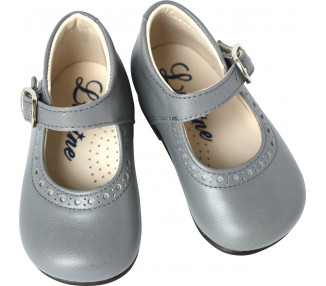 Chaussures Babies Charles IX Alice à boucle - cuir GRIS clair