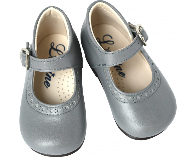 Chaussures Babies Charles IX Alice à boucle - cuir GRIS clair