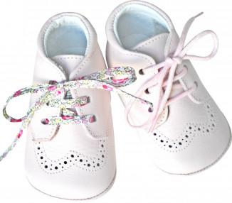 Chaussons bébé SOUPLES antidérapants Mini-Adonis - cuir ROSE pâle