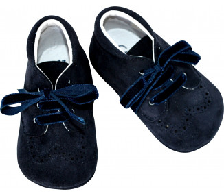 Chaussons bébé SOUPLES antidérapants Mini-Adonis - nubuck BLEU MARINE