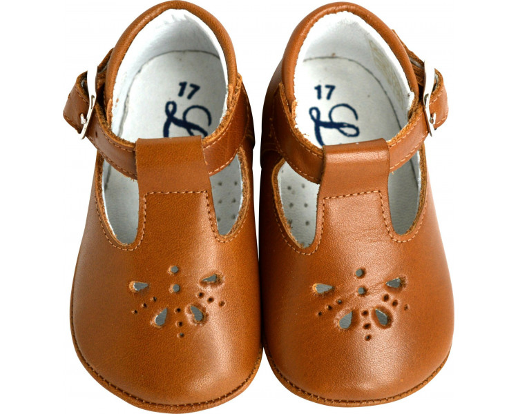 Mini-Aloïs antidérapants - CUIR CAMEL Mini-Aloïs antidérapants - CUIR CAMEL