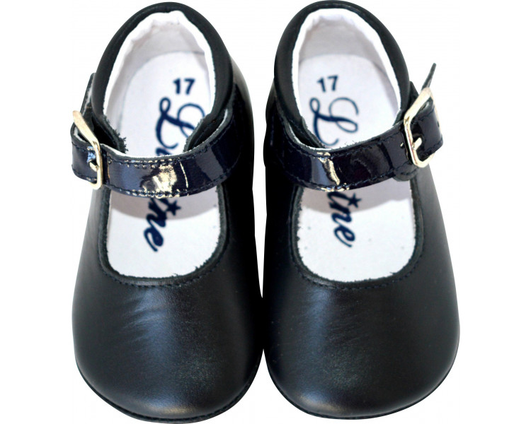 Mini-Alice antidérapantes - CUIR MARINE Mini-Alice antidérapantes - CUIR MARINE