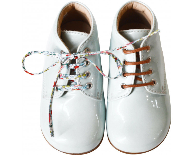 Chaussures pour bébé en cuir vernis bleu vert confortables Chaussures pour bébé en cuir vernis bleu vert confortables