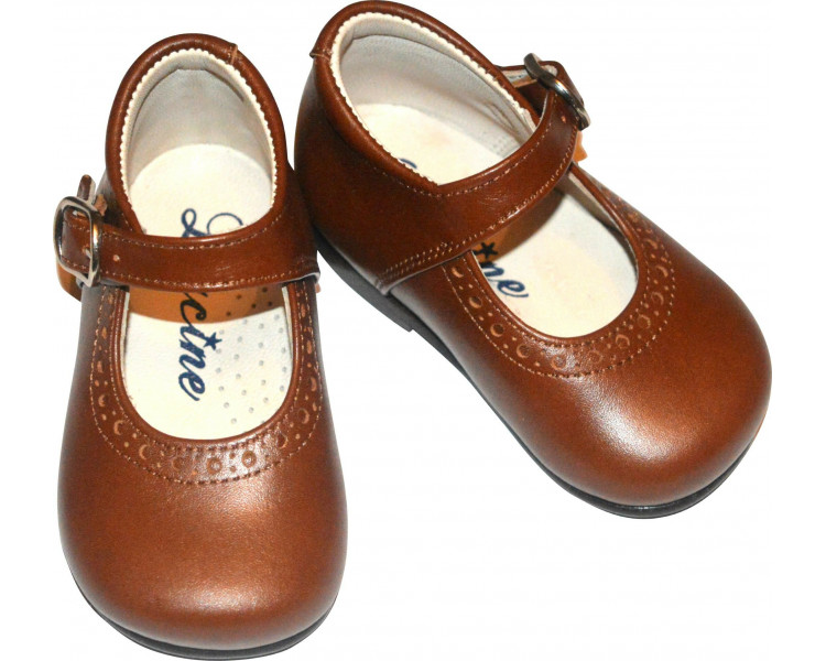 Chaussures Babies Charles IX Alice à boucle - cuir COGNAC