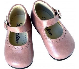 Chaussures Babies Charles IX Alice à boucle - cuir VIEUX ROSE