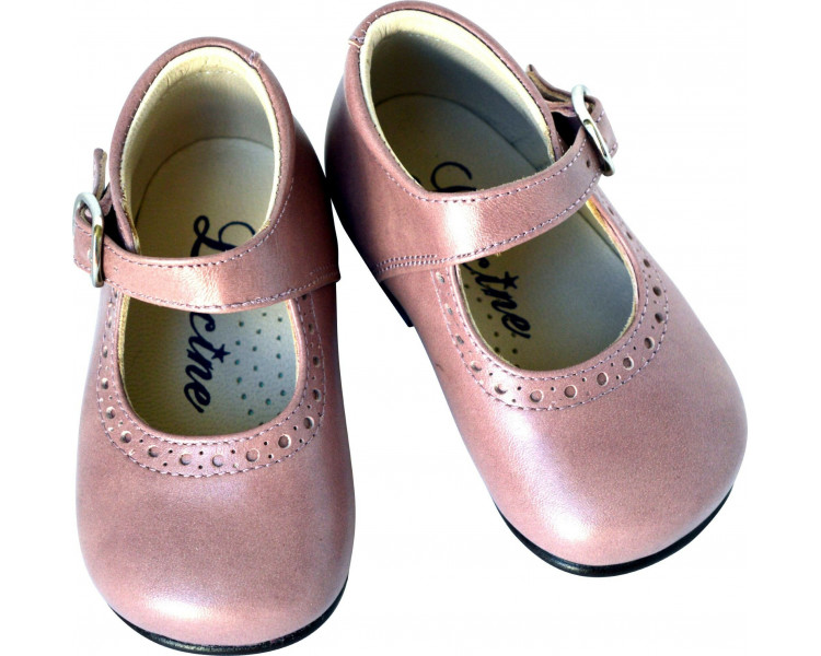 Chaussures Babies Charles IX Alice à boucle - cuir VIEUX ROSE