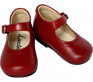 Chaussures Babies Charles IX Alice à boucle - cuir ROUGE cerise