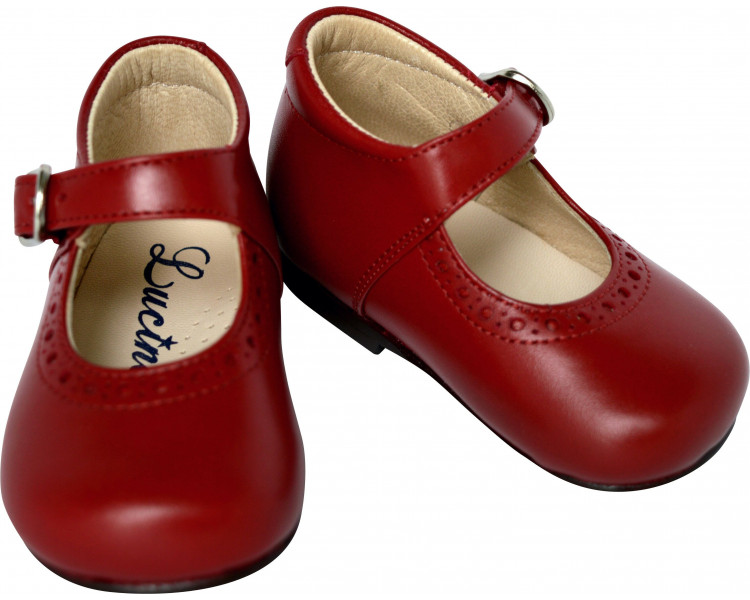 Chaussures Babies Charles IX Alice à boucle - cuir ROUGE cerise