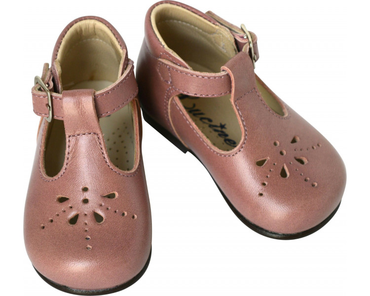 Chaussures Bottillons Salomé bébé à boucle Aloïs - cuir VIEUX ROSE