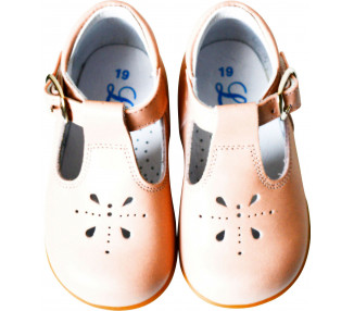 Chaussures Bottillons SOUPLES Azylis perfo - cuir ROSE NUDE saumon