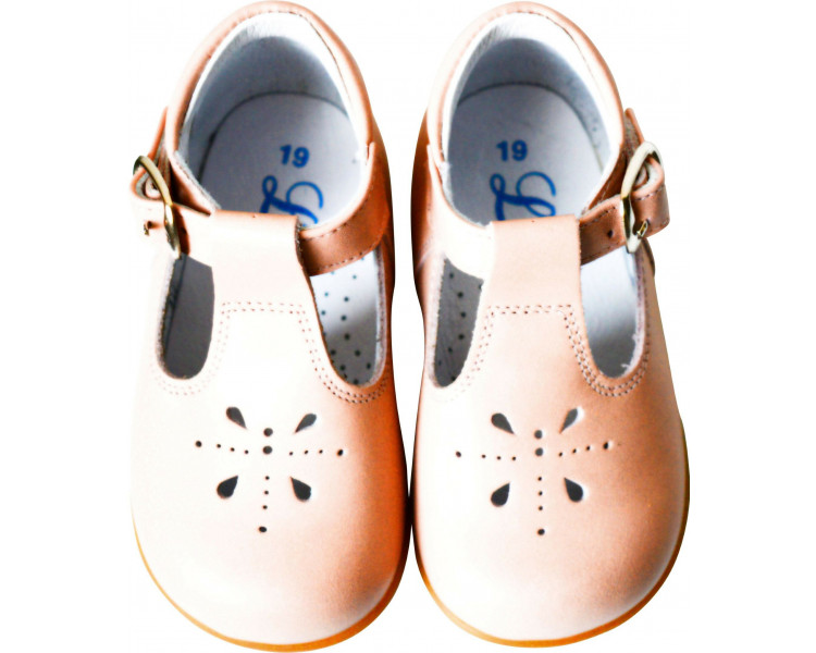 Chaussures Bottillons SOUPLES Azylis perfo - cuir ROSE NUDE saumon