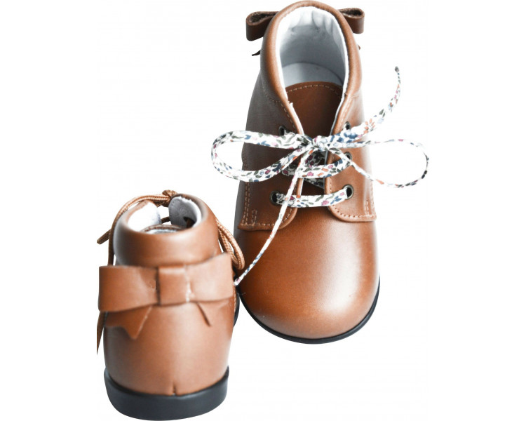 Chaussures Bottillons SOUPLES Azylis noeud arrière - cuir CAMEL