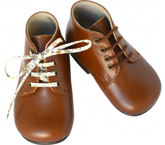 Chaussures bébé bottillons Arthur - cuir COGNAC