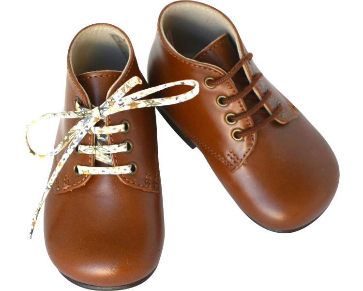 Chaussures bébé bottillons Arthur - cuir COGNAC