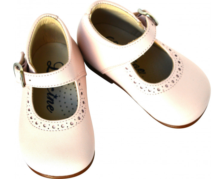 Chaussures Babies Charles IX Alice à boucle - cuir ROSE pâle