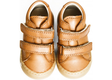 Chaussures scratchs cuir souple bébé fille et garçon