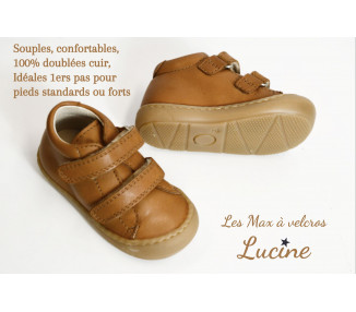 Max -Idéales 1ers pas SOUPLES- Velcro - CAMEL