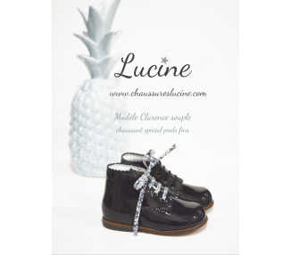 Chaussures Bottillons SOUPLES Clarence frisettes - vernis MARINE