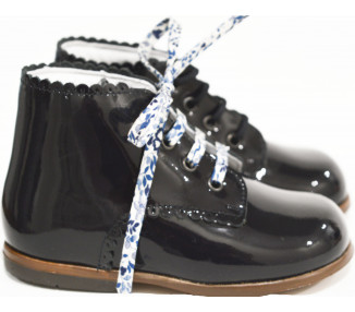 Chaussures vernis marine souple et confortable pour bébé fille
