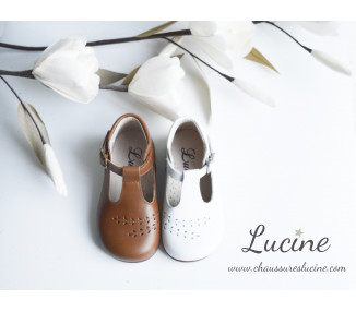 Chaussures montantes pour bébés filles en cuir