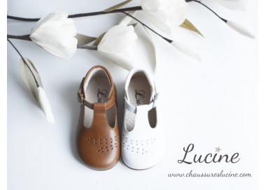 Chaussures montantes pour bébés filles en cuir