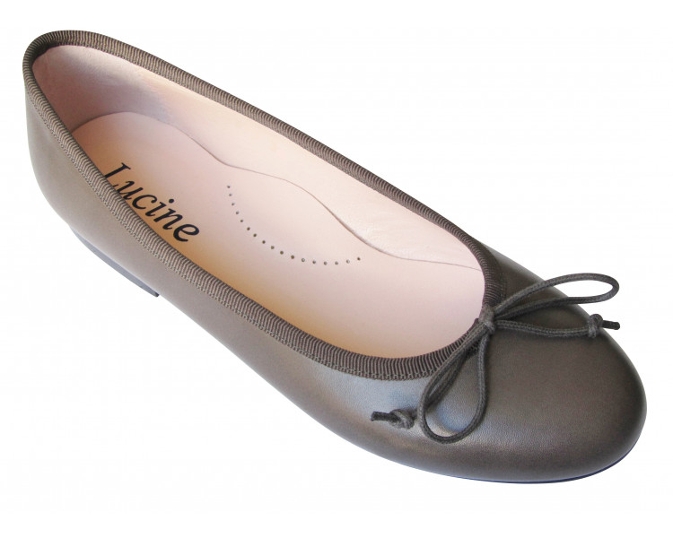 Ballerines cuir GRIS TAUPE