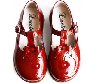 Chaussures fille Salomé RESISTANTES à boucle et noeud Artémis - cuir vernis rouge