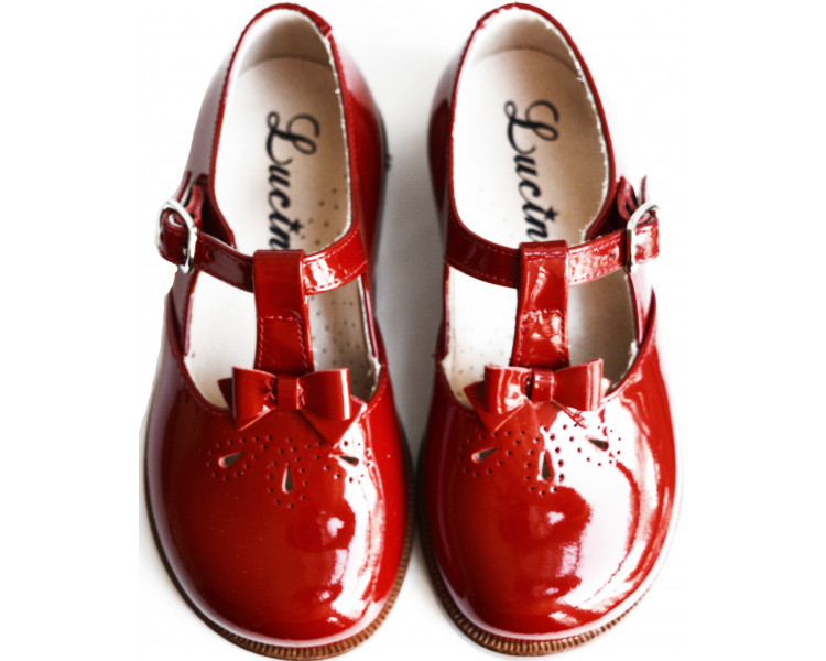 Chaussures fille Salomé RESISTANTES à boucle et noeud Artémis - cuir vernis rouge