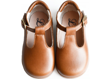 Chaussures Salomés ouvertes en cuir souple pour bébés fille et garçon