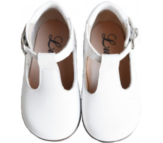 Chaussures Salomé ouvertes en cuir souple blanc