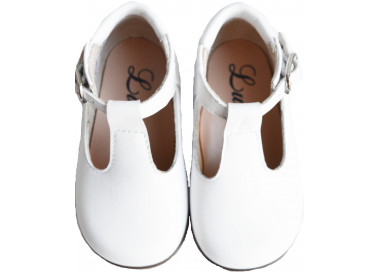 Chaussures Salomé ouvertes en cuir souple blanc