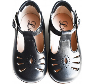 Chaussures Bottillons Salomés SOUPLES Clarence perfo - cuir MARINE