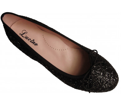 Ballerines - cuir PAILLETE NOIR