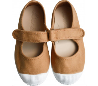 Chaussures en toiles ballerines Babies SCRATCH - Moutarde camel