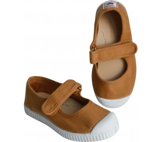 Chaussures en toiles ballerines Babies SCRATCH - Moutarde camel