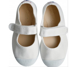 Chaussures en toiles ballerines Babies SCRATCH - Blanc