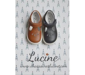 Chaussures pour bébés en cuir souple à scratch