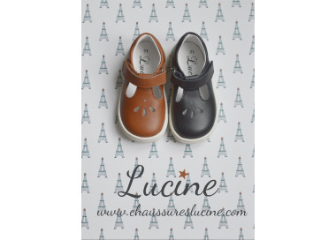 Chaussures pour bébés en cuir souple à scratch