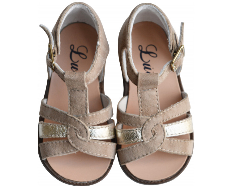 Nu-pieds SOUPLES Clarence sandales - cuir Taupe Or