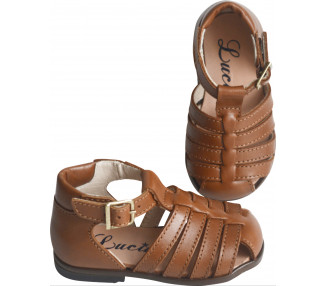 Nu-pieds SOUPLES Clarence sandales - cuir CAMEL