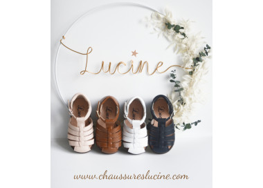 Sandales bébés filles et garçons en cuir souple avec renfort cheville