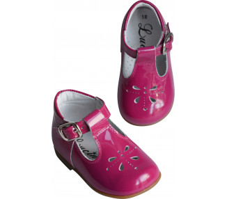 Chaussures Bottillons Salomés SOUPLES Azylis perfo - VERNIS ROSE fuschia