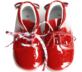 Chaussures Bottillons SOUPLES Azylis noeud côté - vernis rouge