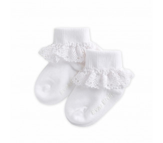 Chaussettes basses dentelle - BLANC