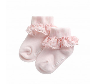 Chaussettes basses dentelle - ROSE