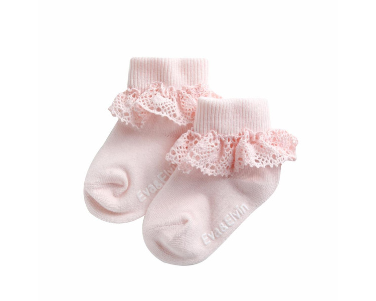 Chaussettes basses dentelle - ROSE